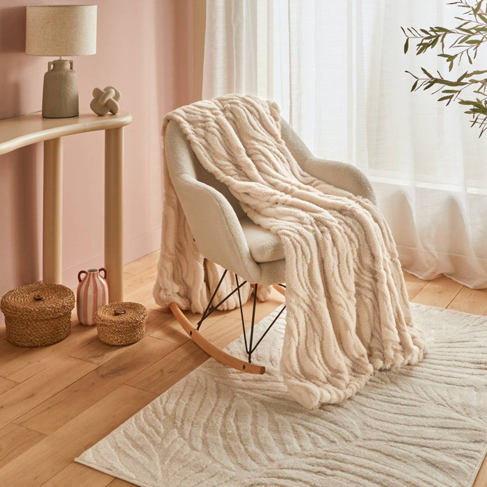 Plaid Boucly 180x230cm vagues beige