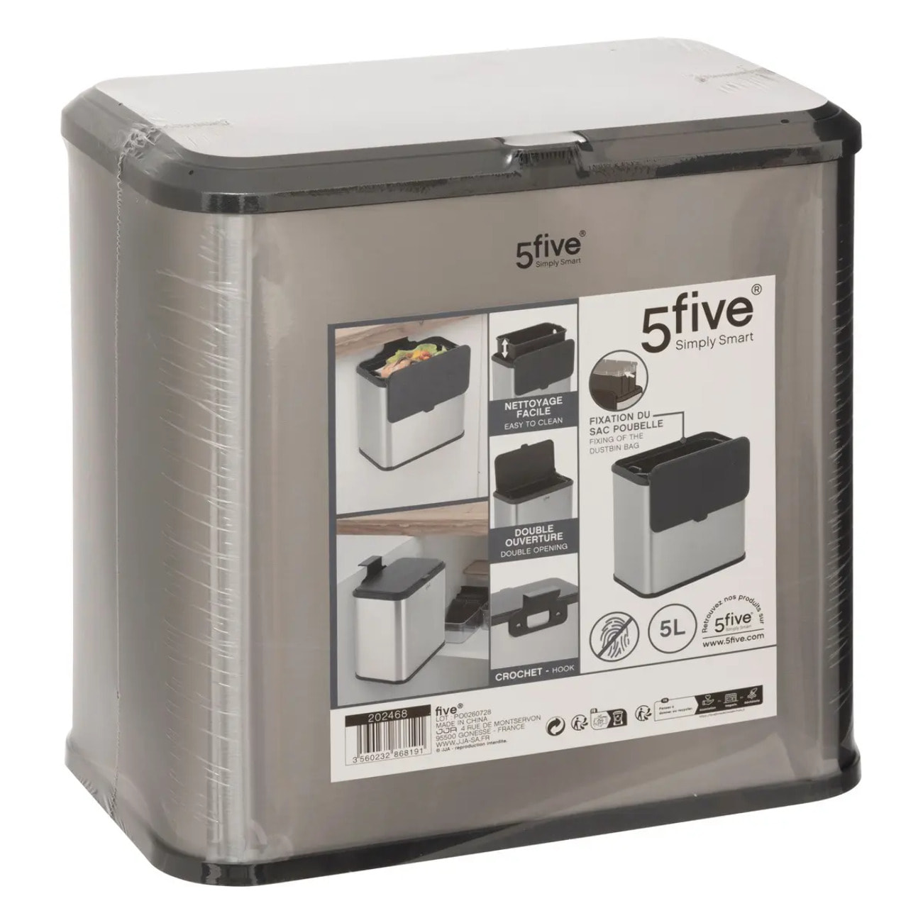 Poubelle à compost en inox 5L