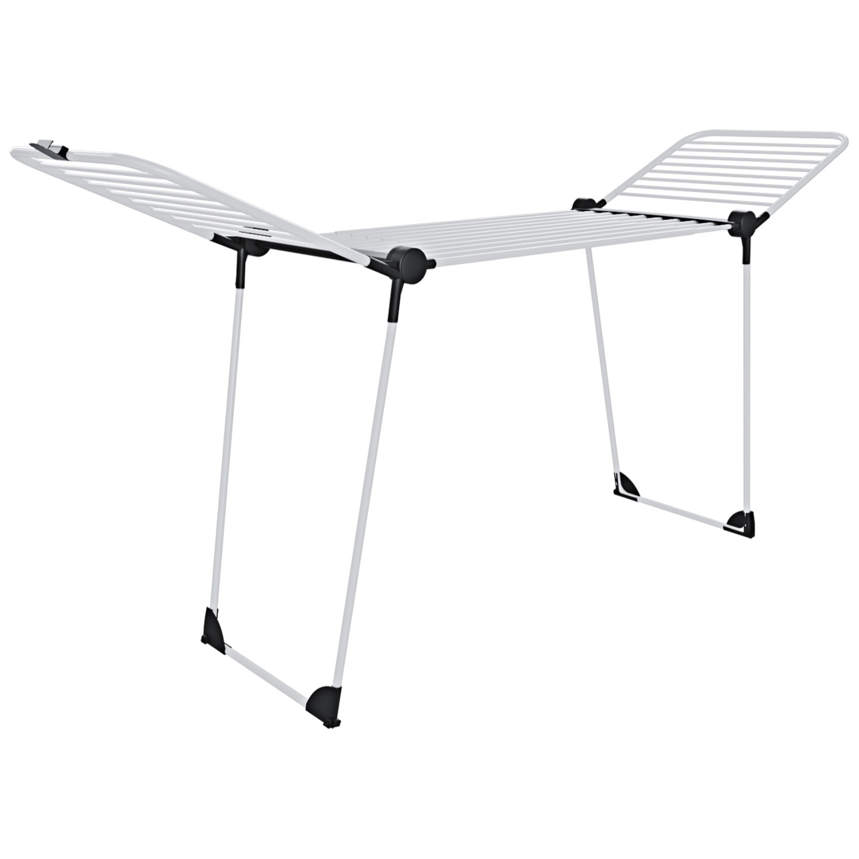 Stendibiancheria Estensibile Fino a 2 Metri Griglia Telescopica 30 M Stenditura Stendino Grande Con Ruote Richiudibile 218-300 x 55 x 126 cm Bianco