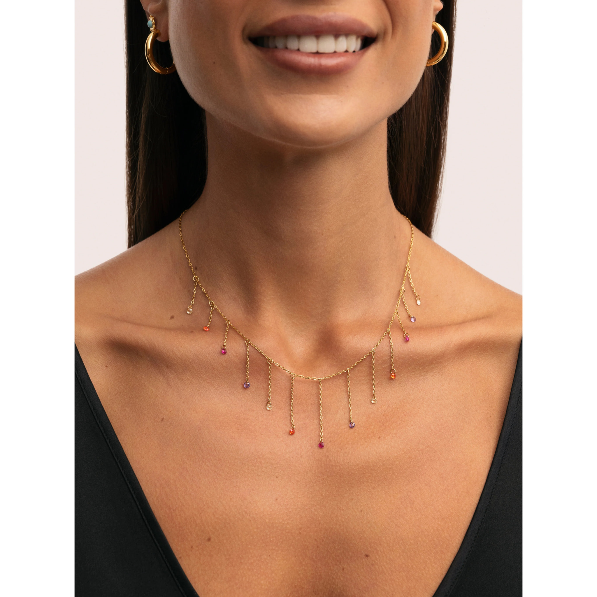 Collar Clea Colors Acero Baño Oro