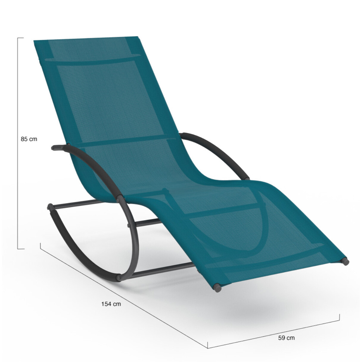 Transats à bascule Malawi bleu canard - lot de 2