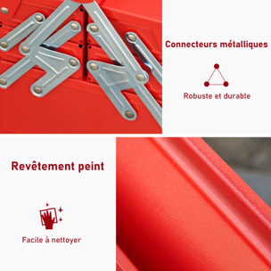 HOMCOM Boite à outils métallique - coffret à outils - caisse à outils 3 niveaux 5 plateaux rétractables - tôle acier rouge