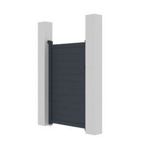 Portillon aluminium "Marc" - 101.2 x 155.9 cm - Gris