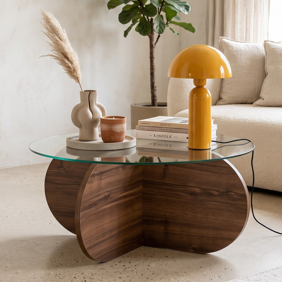 Table basse ronde en verre - EOLIA