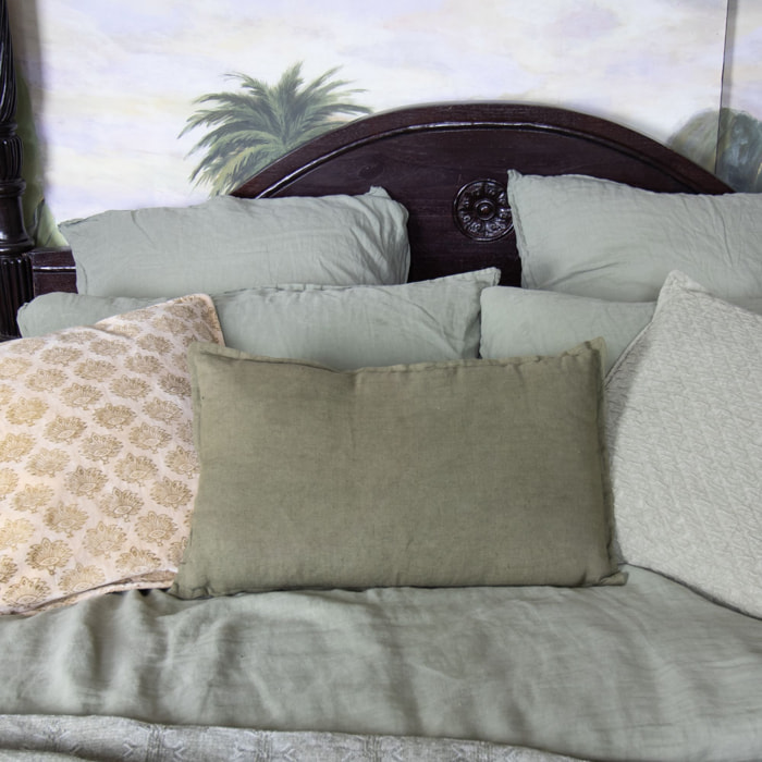 Coussin en lin vert 30x50cm NYL