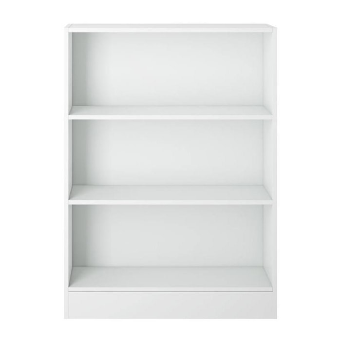 Libreria a tre vani, colore bianco, cm 79 x 107 x 27