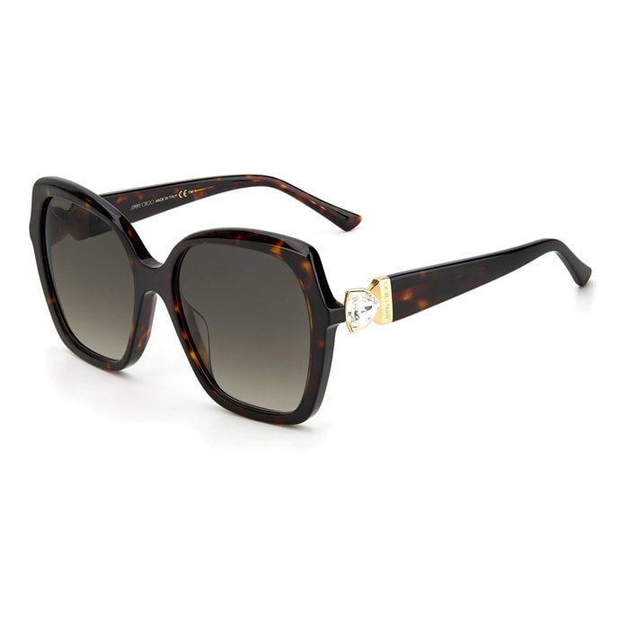 Jimmy Choo - lunettes de soleil pour femme - havane - protection solaire : catégorie 2