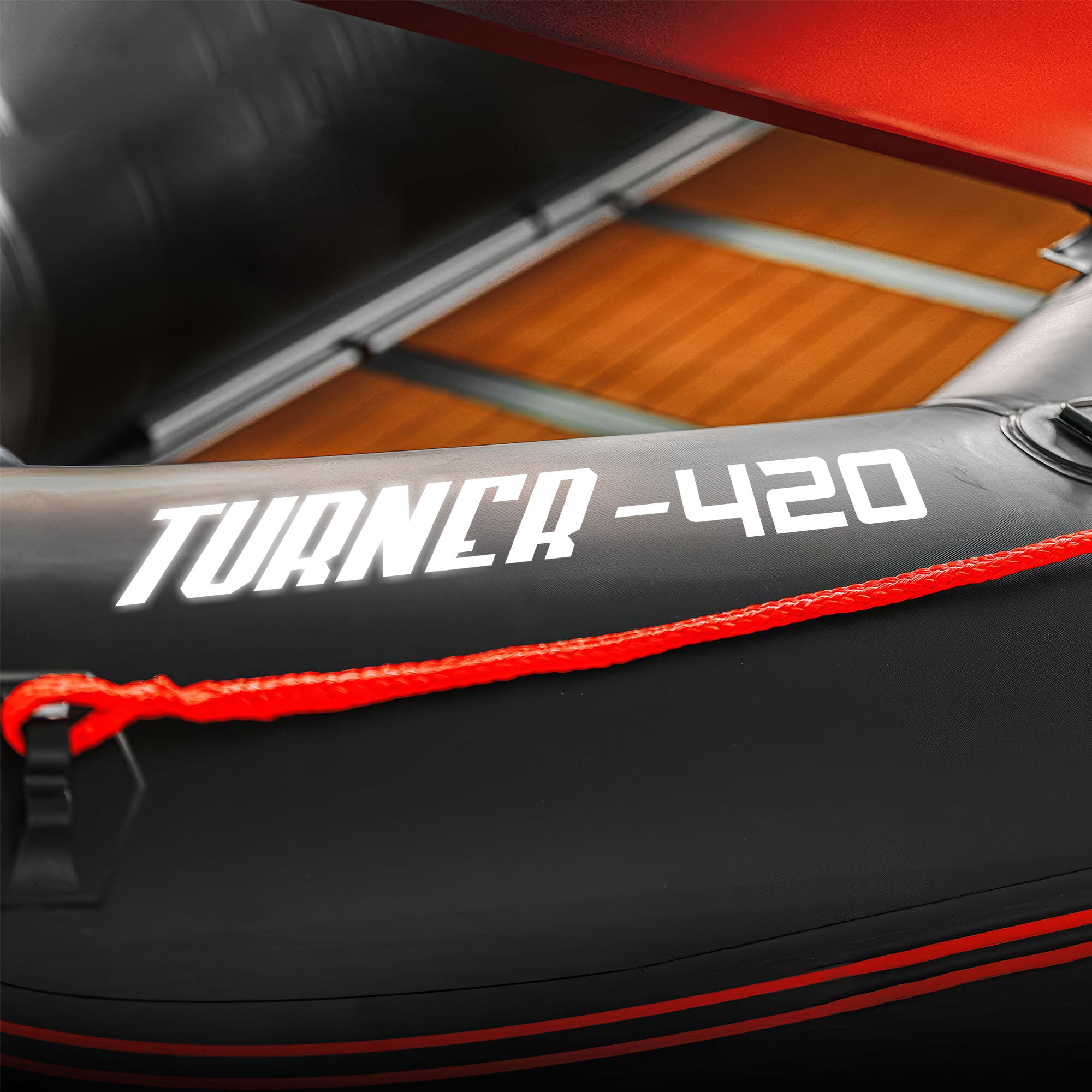 Turner 420 - Gommone Tender Gonfiabile 4,2m per 5+1 Persone con Remi e Accessori Fondo in Legno Sintetico Nero