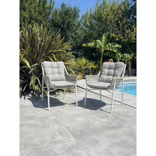 ELBA - Lot de 2 fauteuils de jardin - Blanc