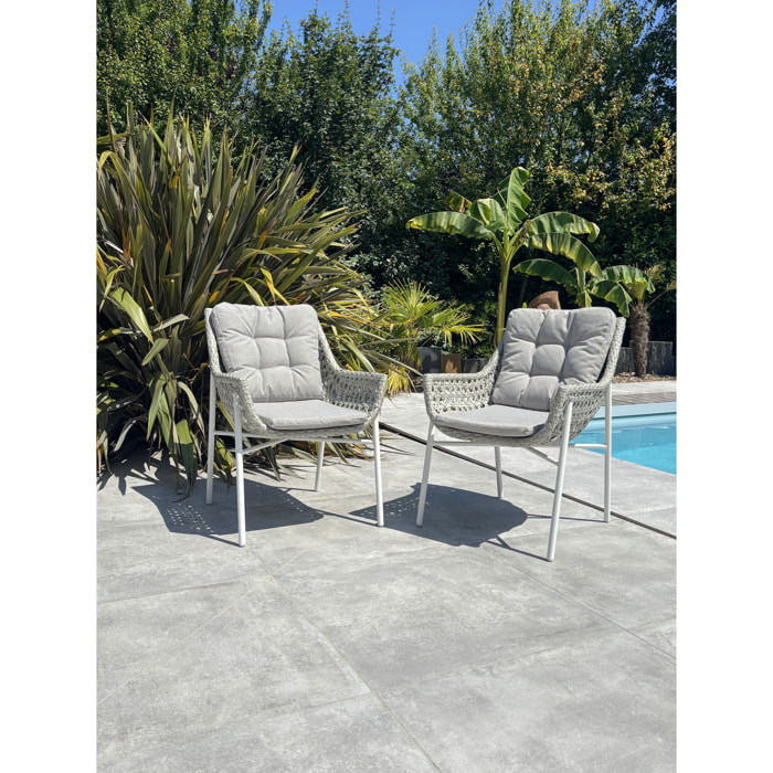 ELBA - Lot de 2 fauteuils de jardin - Blanc