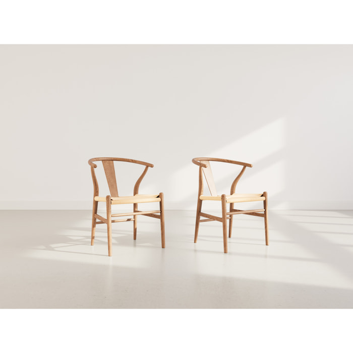 Bergen - lot de 2 chaises - bois d'hêtre - Bois