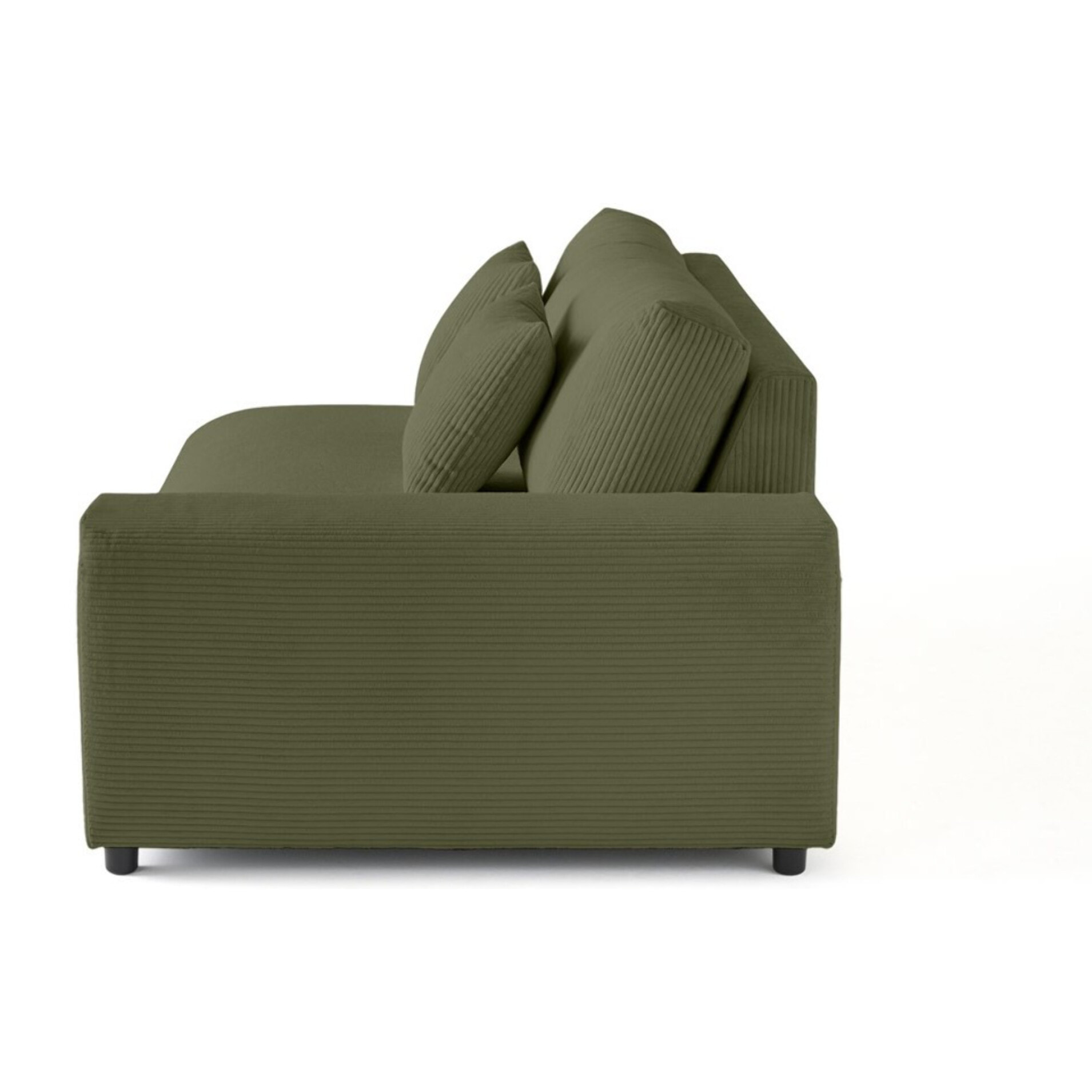 Garance - module d'assise 3 places avec accoudoir droit - en velours côtelé - Vert