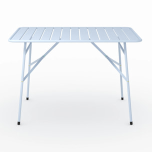 Table de jardin en métal bleu pastel 4 personnes - Yumi