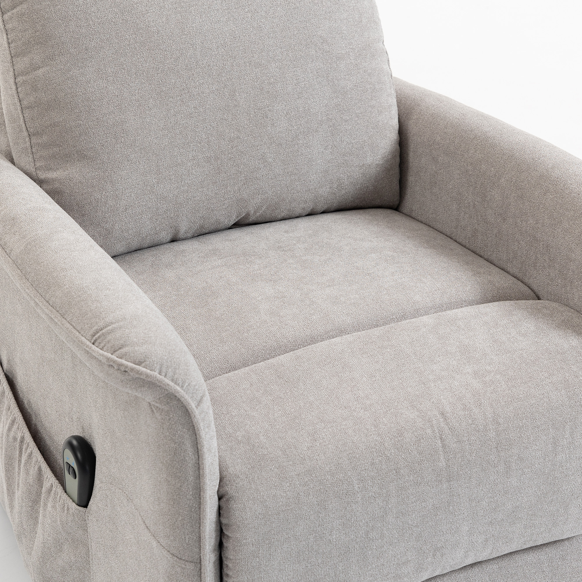 Fauteuil releveur électrique inclinable repose-pieds intégré tissu gris