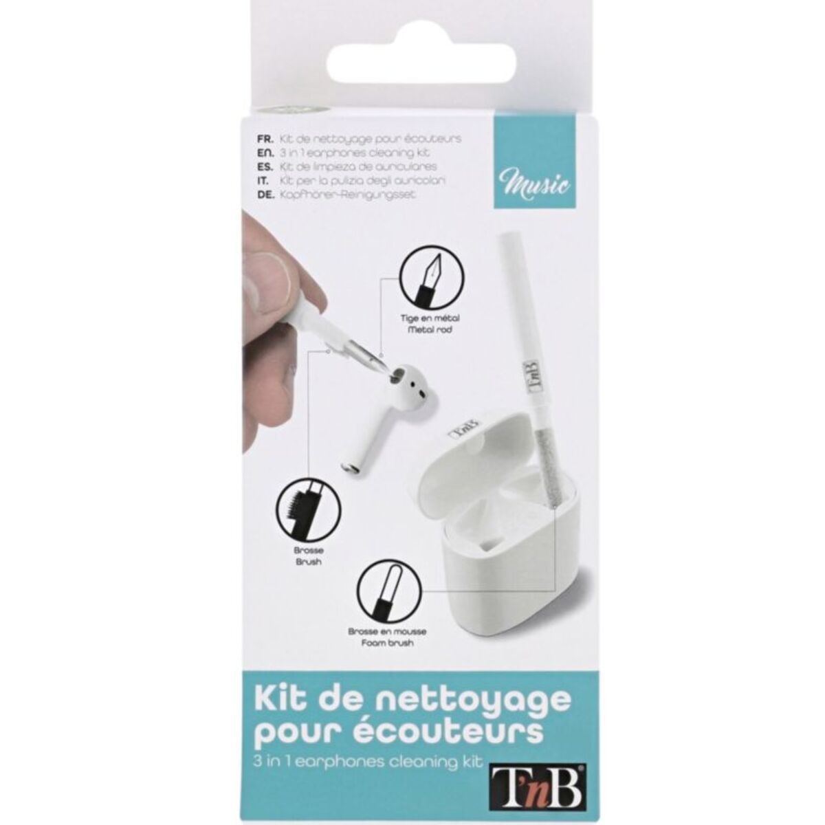 Kit de nettoyage TNB pour ecouteurs sans fil blanc