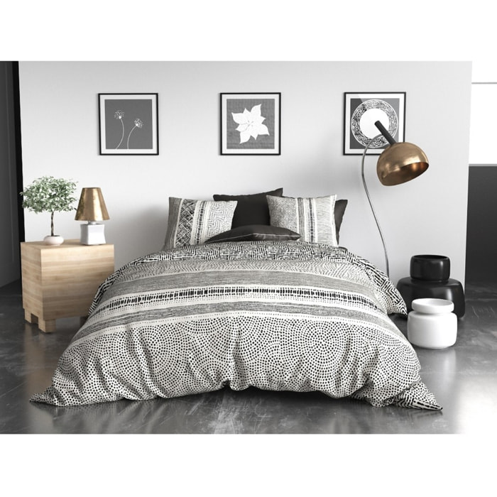 Parure housse de couette imprimée + 2 taies Lattice