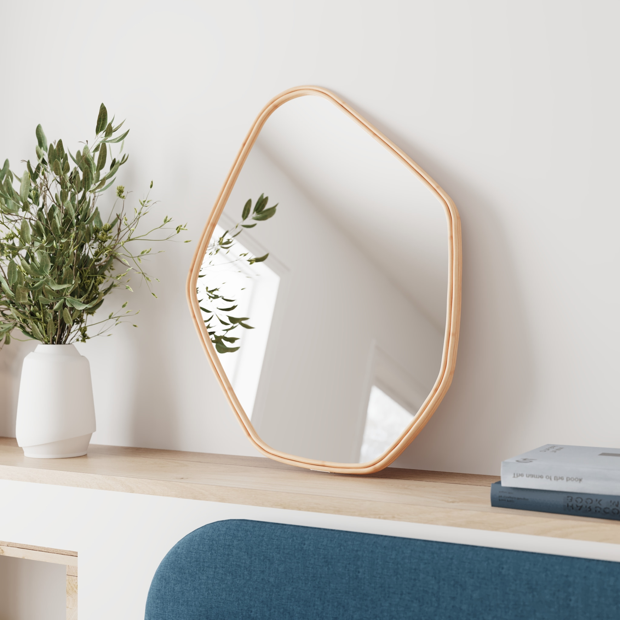 Miroir organique en rotin 80x60 cm - Tseri