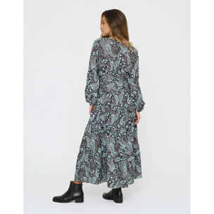 Vestido Midi Vaporoso Negro - Lunarda