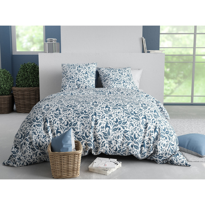Parure housse de couette imprimée 220x240cm + 2 Taies 100% coton 57fils BLOUVA