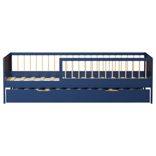 Lit gigogne pour enfant 190x90cm bleu foncé ADAM