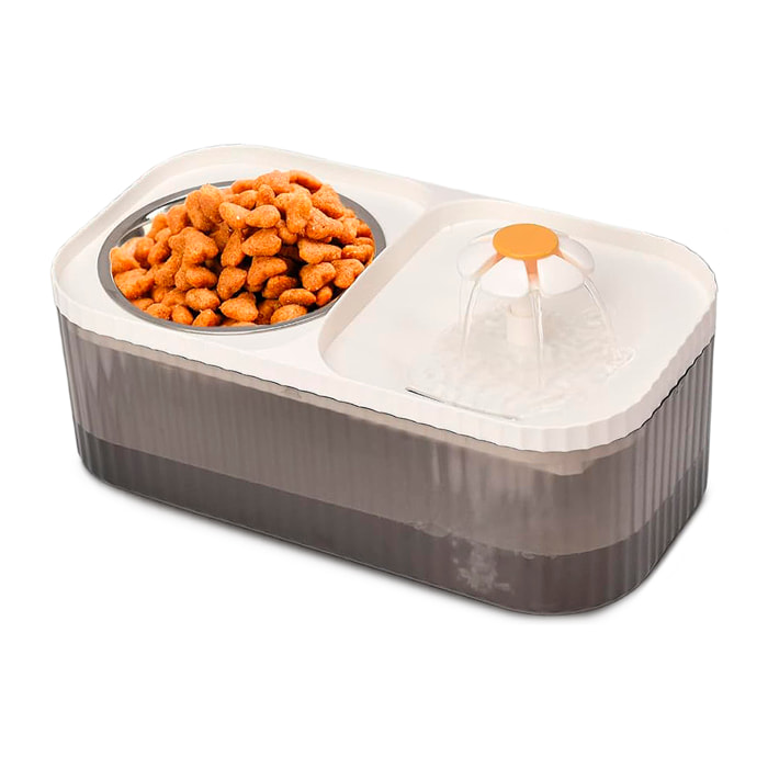 Nutrimento e abbeveratoio per animali domestici con una capacità di 3 litri e pompa d'acqua.