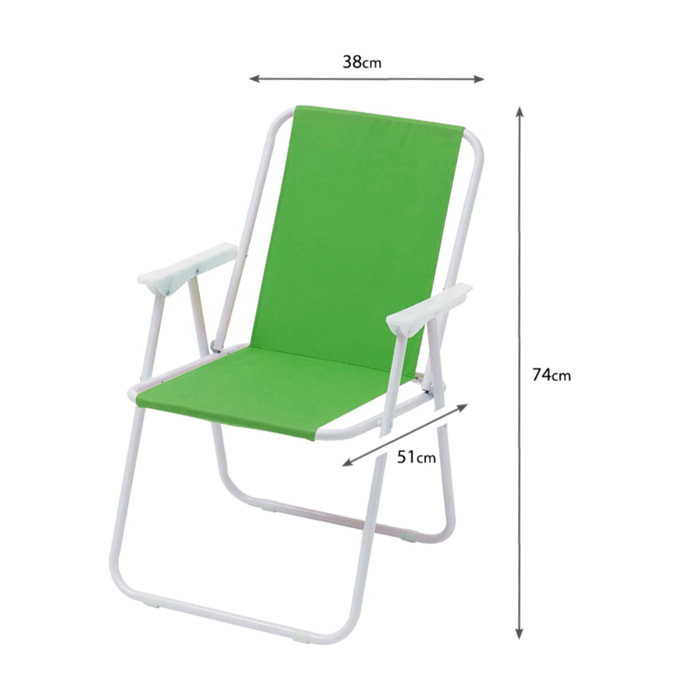 Sedia Camping Spiaggia Pieghevole Con Schienale Modello Miramare
