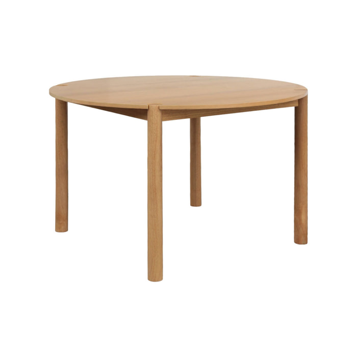 Table à manger ronde bois d'hévéa 4 places CLEMENCE
