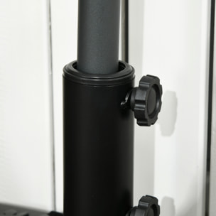 Pied de parasol demi-round à remplir avec 18 kg d'eau / 21 kg de sable - pour mât de Ø 38-48 mm - 50 x 31 x 38cm - noir