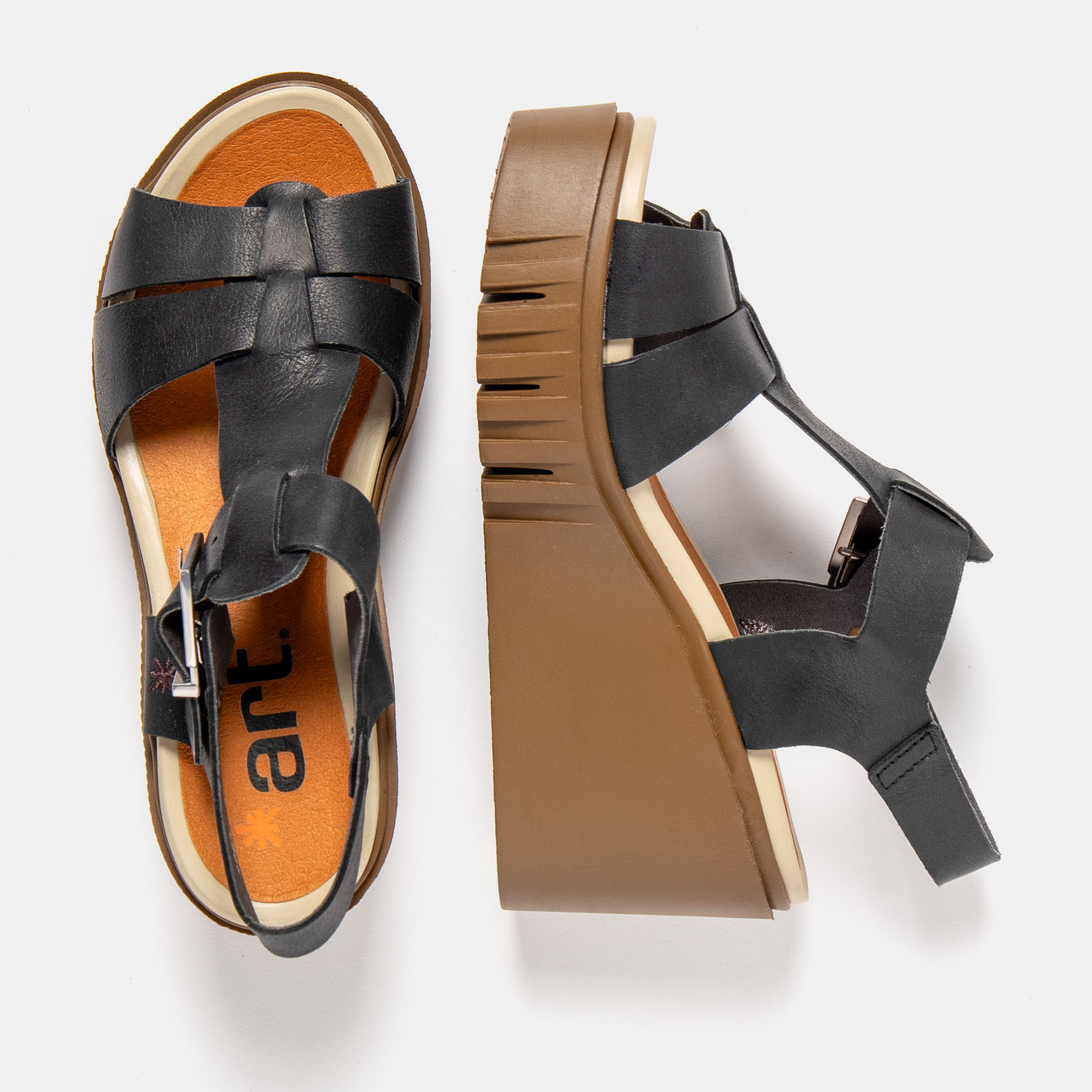 Sandalia de cuña 2084 ROMA BLACK/ CATANIA color Black