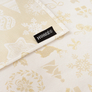 Nappe Anti-tâches Toucher du Tissu Jacquard R22119 Natural Oro Lurex