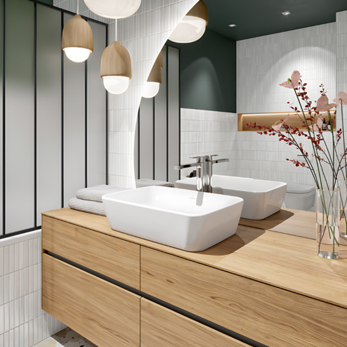 Mitigeur lavabo Architectura avec tirette chrome
