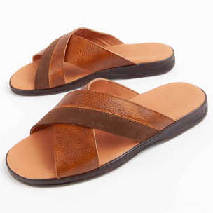 Sandalia De Piel - Marron