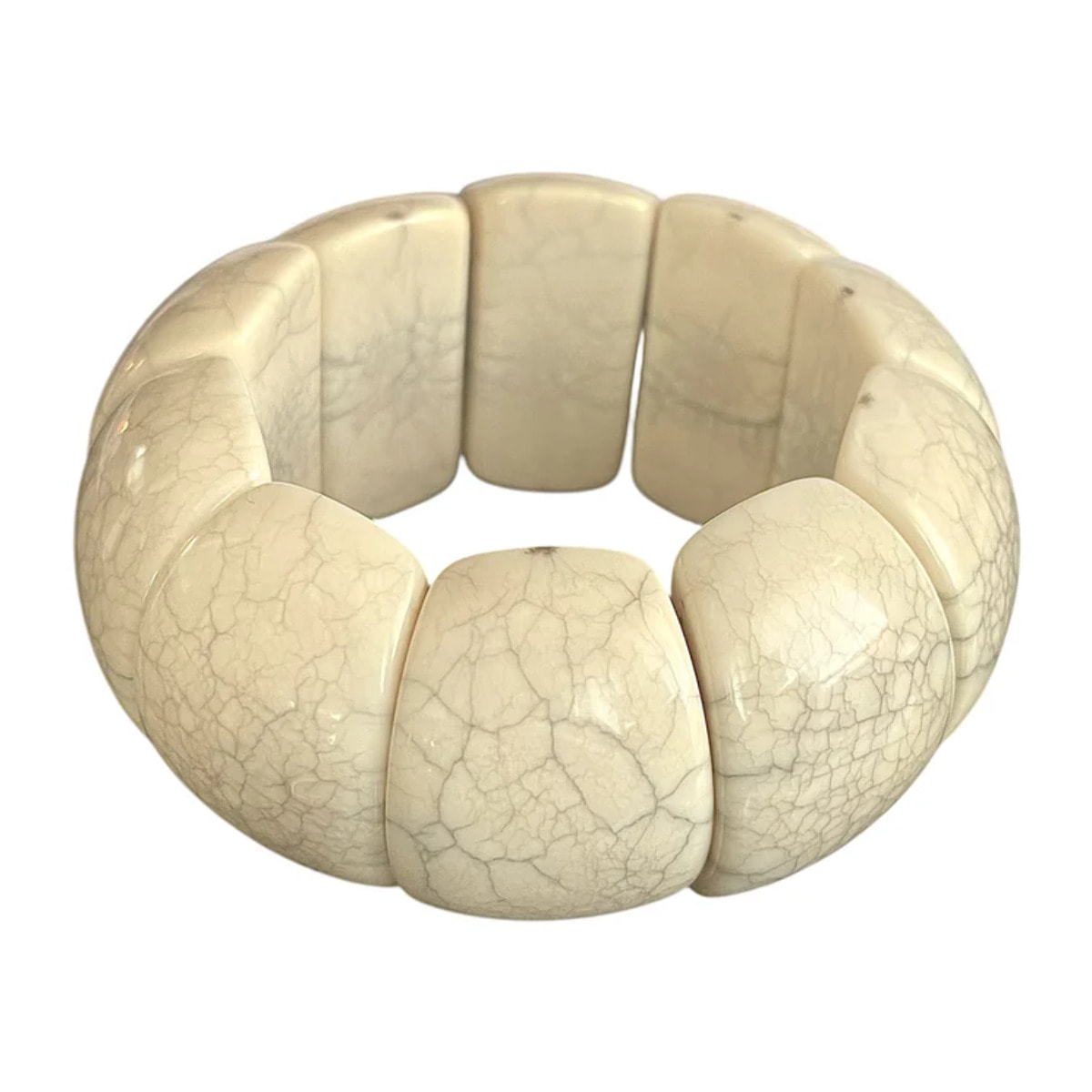 Brazalete resina diseño exclusivo imitación piedra.Elástico. Gloria Mago design