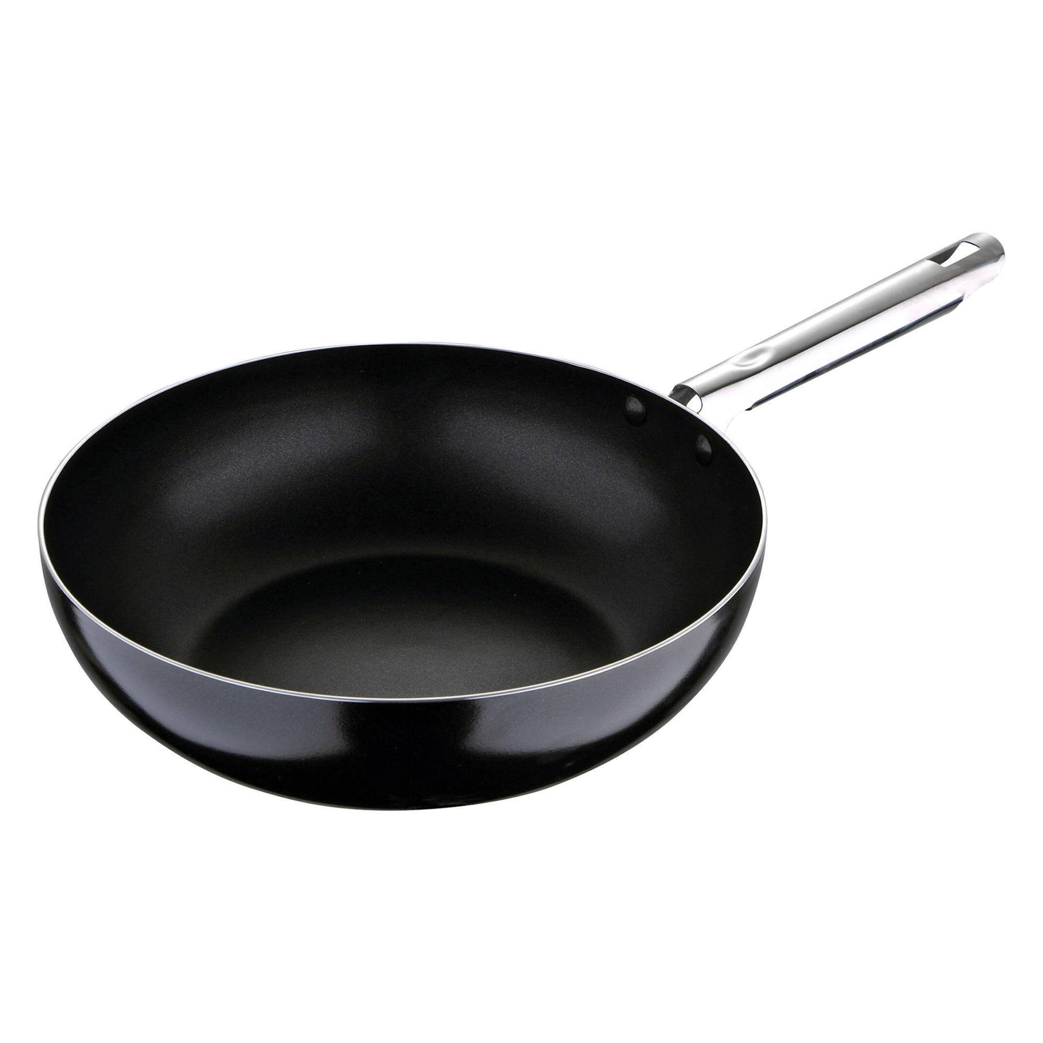 Juego de 3 sartenes - Aluminio prensado - (Sartén 30x5 + wok 28x8 + sartén asador 28x28cm) - Pixel Pro