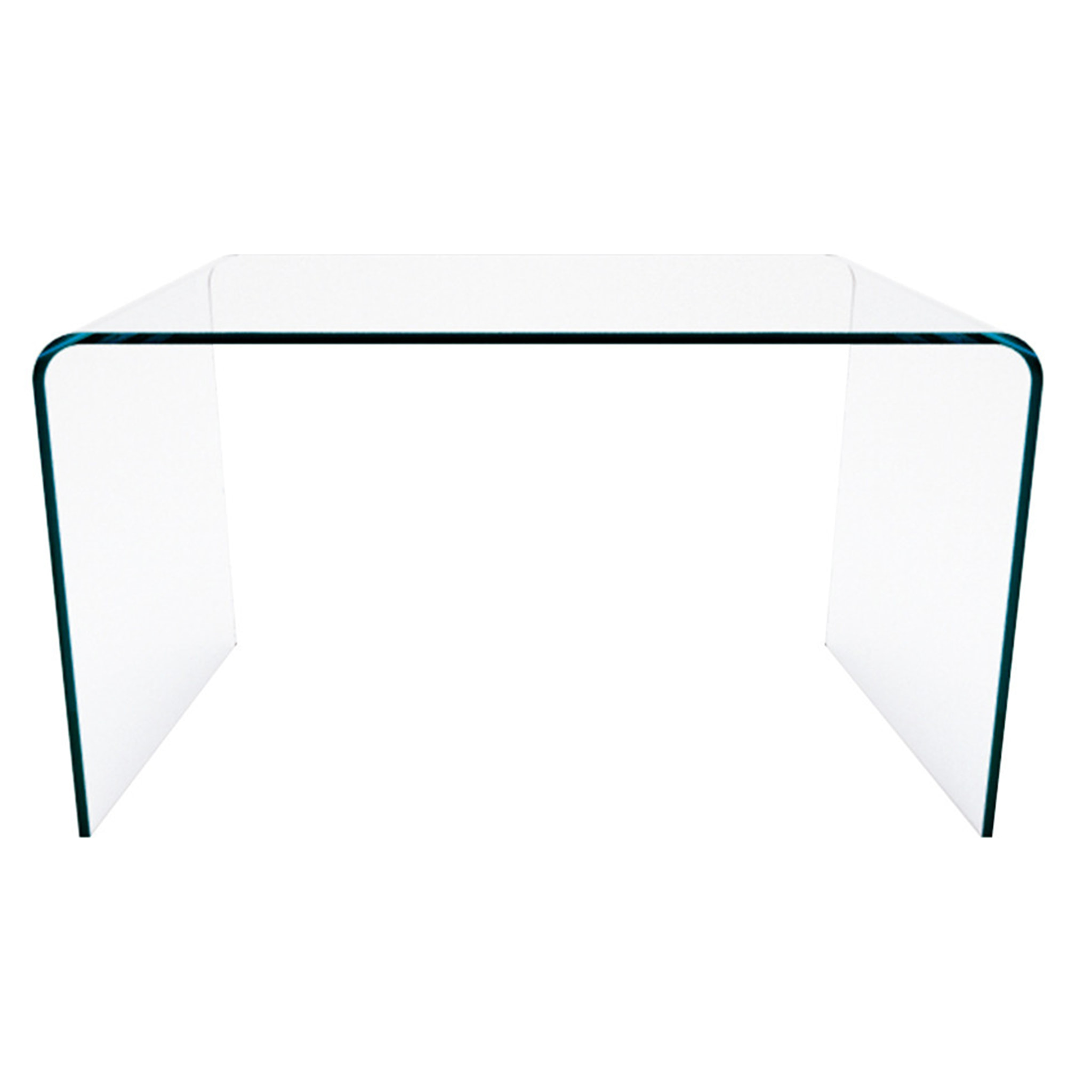 Scrivania Scrittoio da Ufficio in Vetro Curvato - Luxury Z-02 - (126 x 74 x 70 cm) Design curvo e moderno
