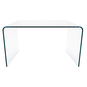 Scrivania Scrittoio da Ufficio in Vetro Curvato - Luxury Z-02 - (126 x 74 x 70 cm) Design curvo e moderno