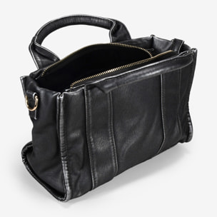 Bolso de mano negro pequeño con cremallera