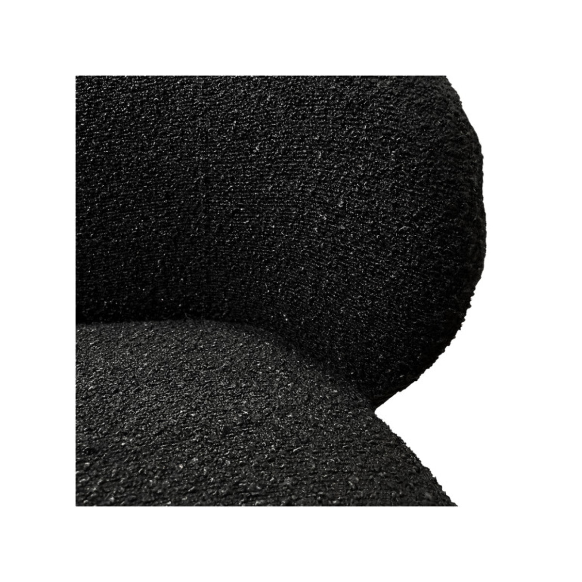 Chaise en tissu bouclette avec pieds en métal noir - SIROCCO