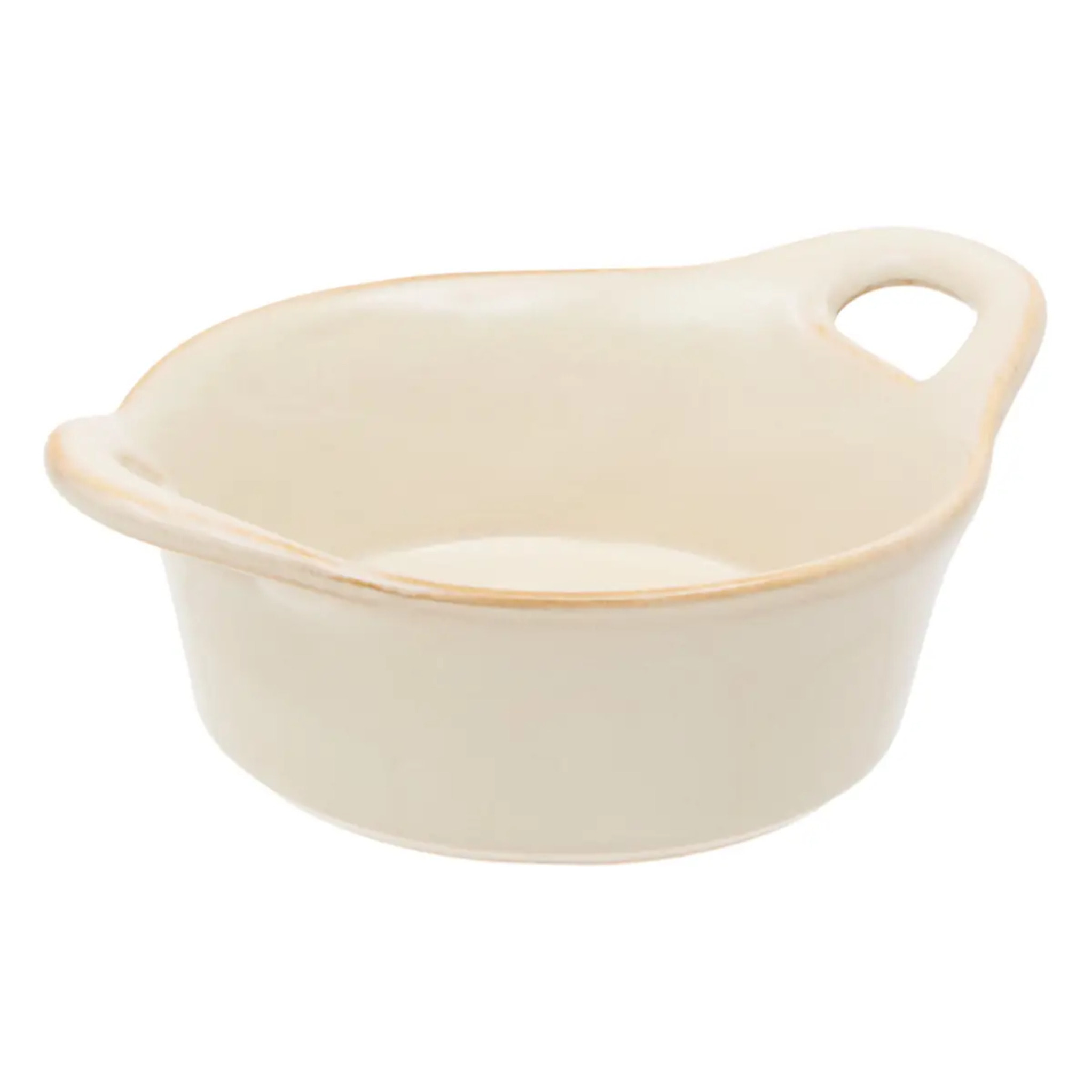Plat rond en céramique Terre Inconnue D.12cm beige