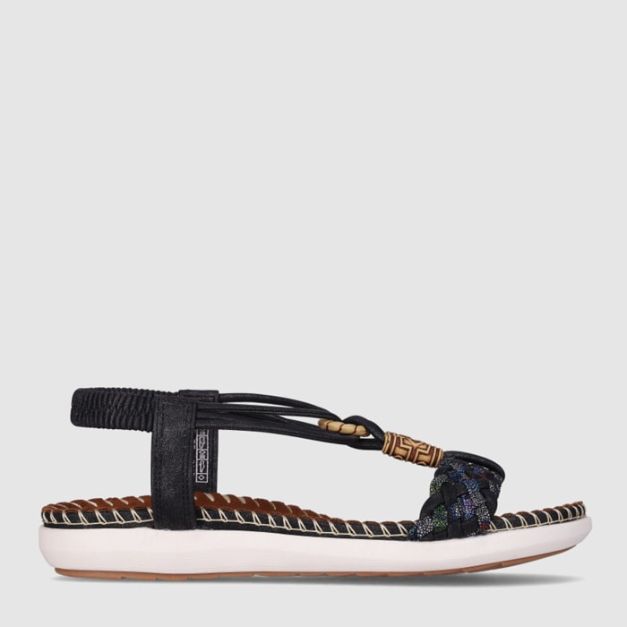 Sandalias - Negro - Tacón: Bajo