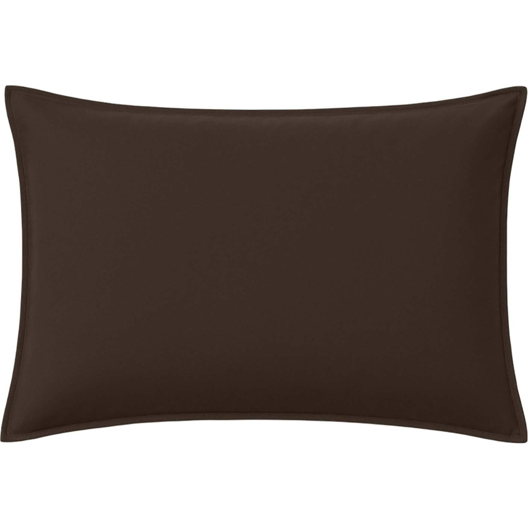 Paire de Taies D'oreiller Avec Volant Percale Chocolat