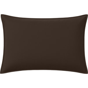 Paire de Taies D'oreiller Avec Volant Percale Chocolat