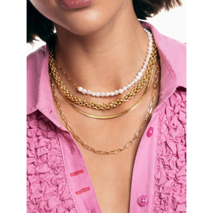 Collana Big Rope in Acciaio Placcato Oro