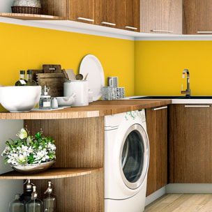 Rouleau adhésif décoratif Vinyle au Mètre - Jaune moutarde - Sticker Lavable Imperméable Mur Cuisine Meubles