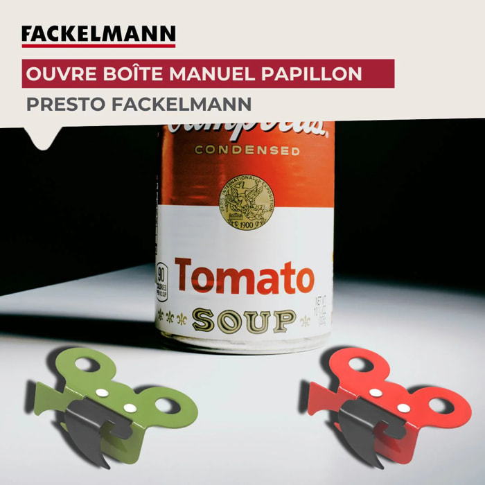Ensemble de 3 Ouvre-boîte manuel papillon Fackelmann
