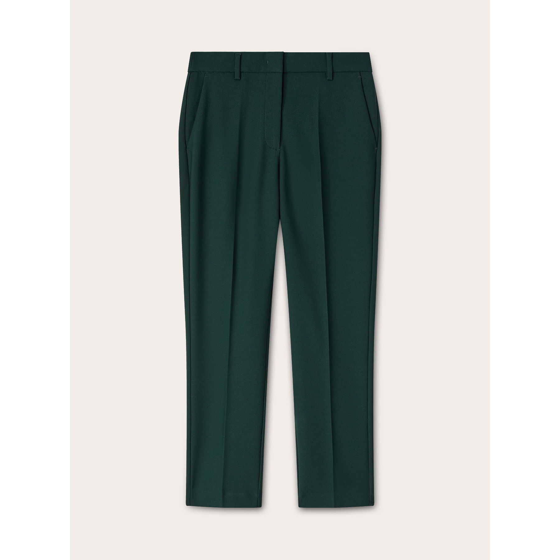 Motivi - Pantalones regulares con pliegue planchado - Verde