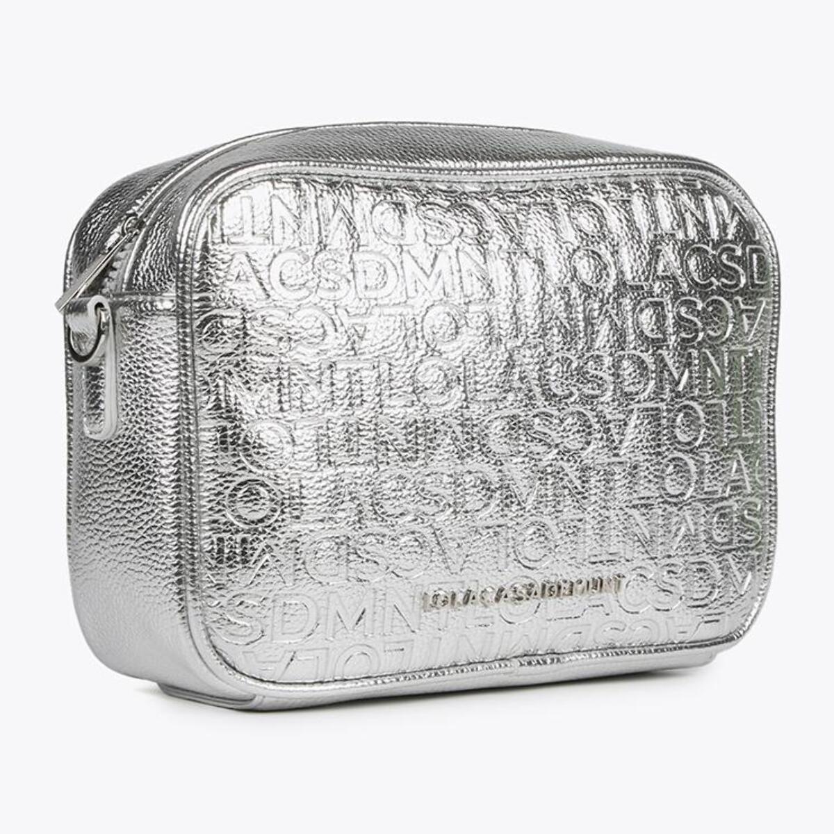 Borsa a tracolla monogrammi metallizzata