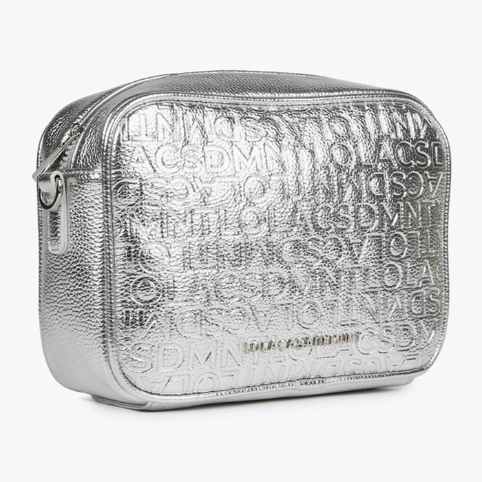 Borsa a tracolla monogrammi metallizzata