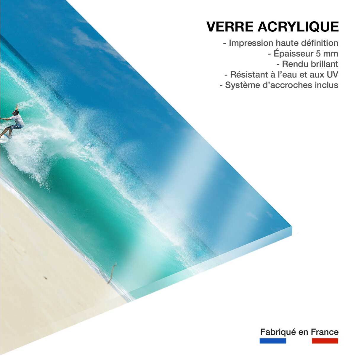 Tableau plage et surfeur Tableau plexiglas