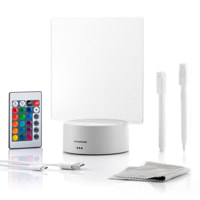 Lavagna per note e messaggi LED Lemo - grigia - 15x9,5x19,5 cm